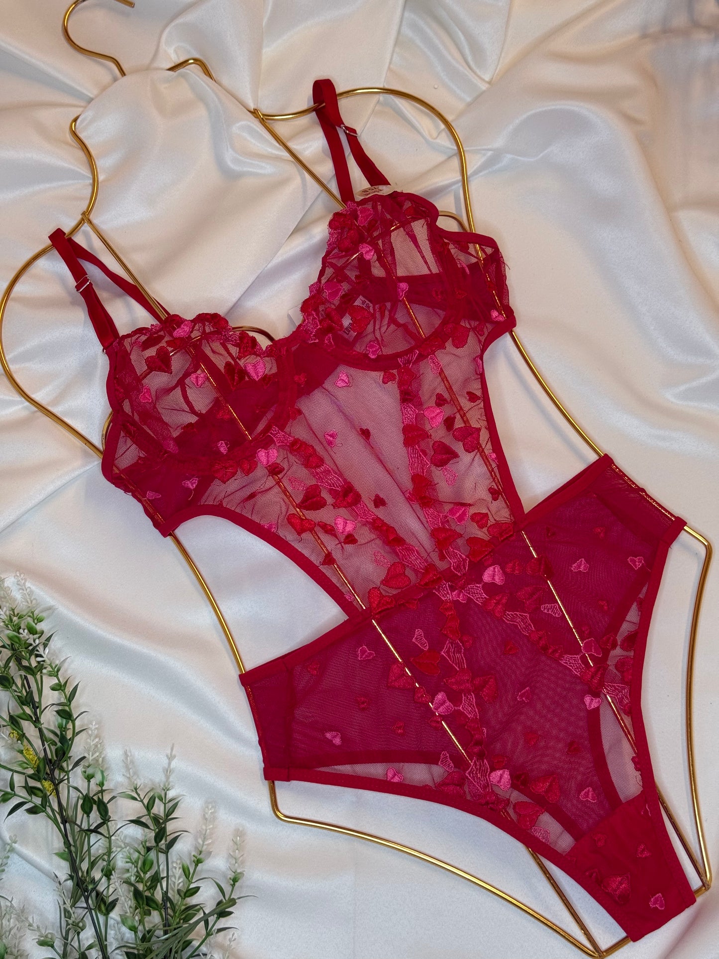 Love Kırmızı Bodysuit