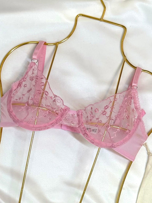 Bloom Pembe Çiçekli Bralet Takım