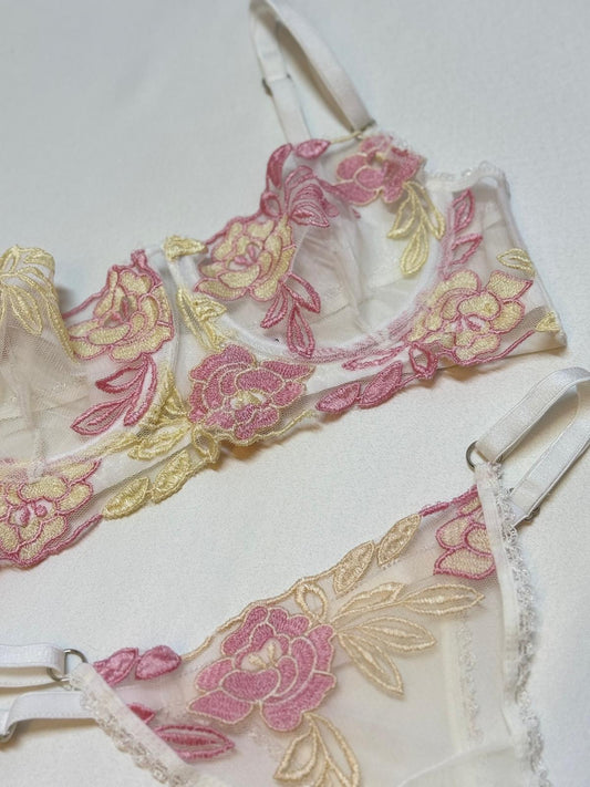 Floral Elegance Bralet Takım