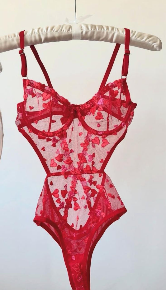 Love Kırmızı Bodysuit