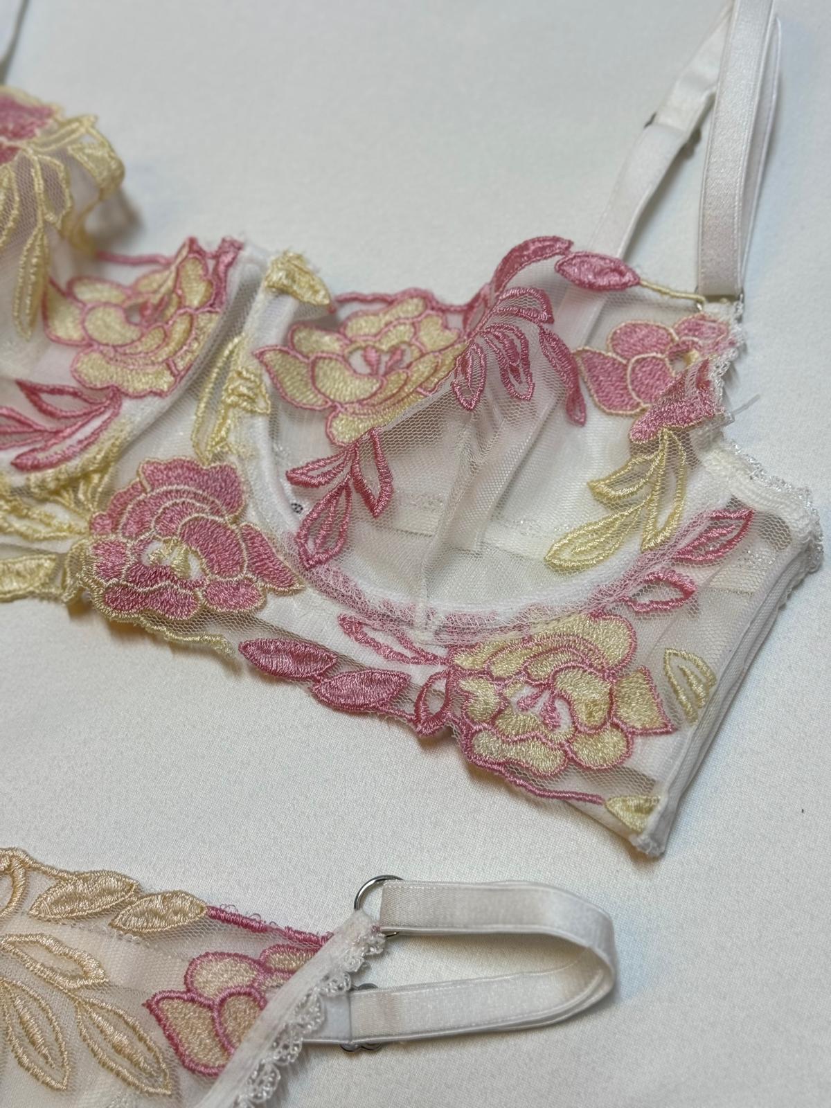 Floral Elegance Bralet Takım