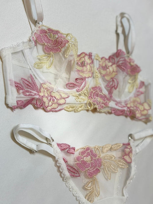Floral Elegance Bralet Takım